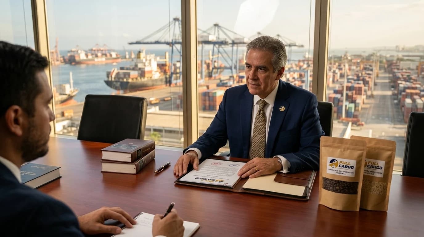 Abogados especialistas en Derecho Aduanero y Marítimo de Full Cargo estructurando contratos internacionales y exportación de productos venezolanos